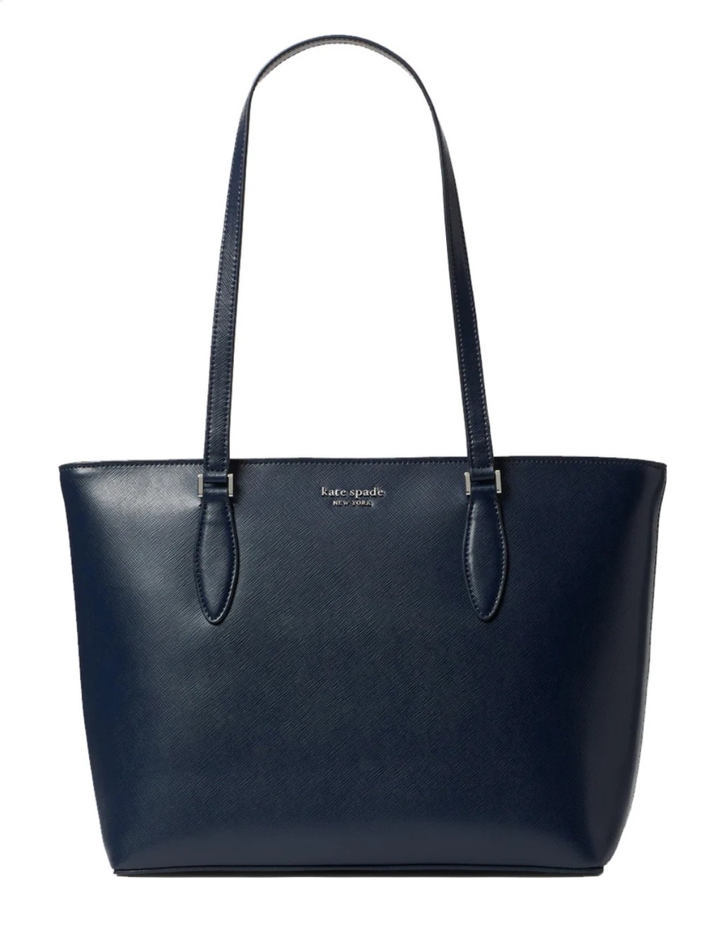 Kate Spade black leather On Purpose tote bag - sleek everyday shoulder tote